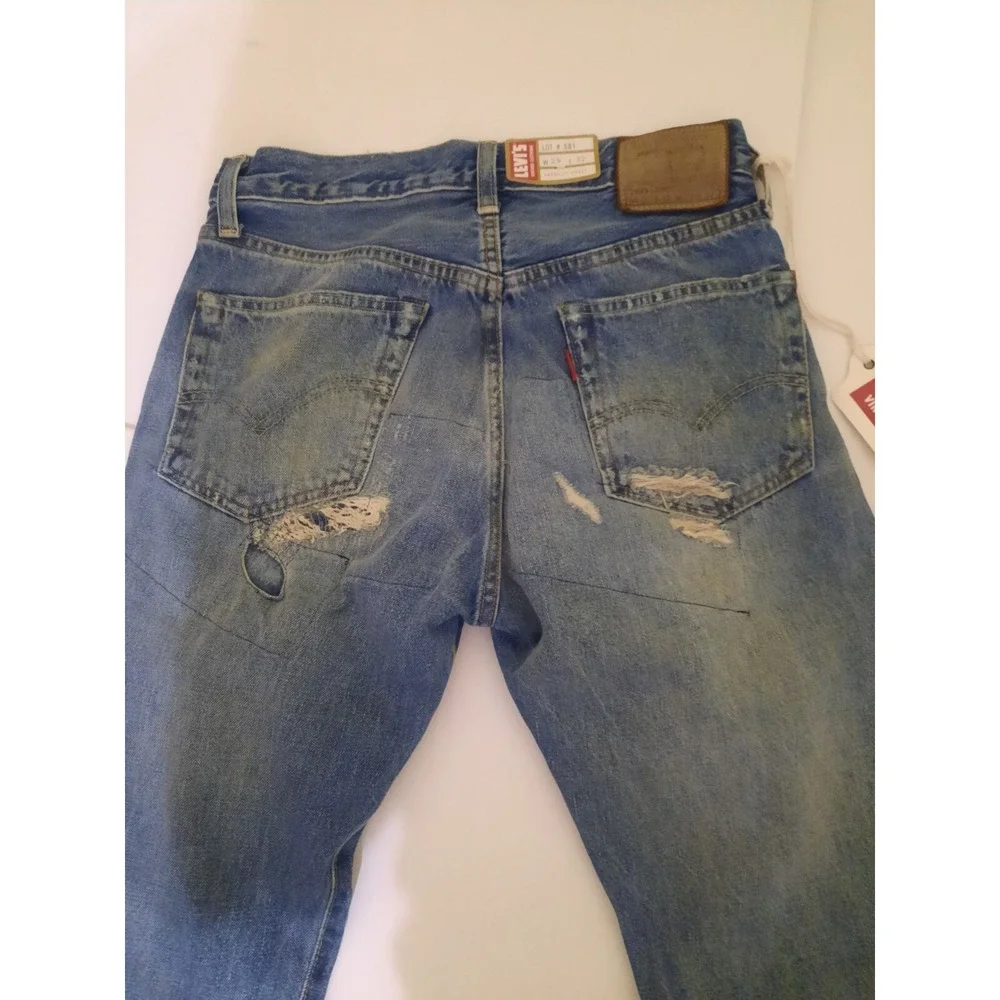 Levis Vintage Clothing LVC 501z XX 1954 28 32 Distressed Jeans New Selvedge Mens - Picture 12 of 15